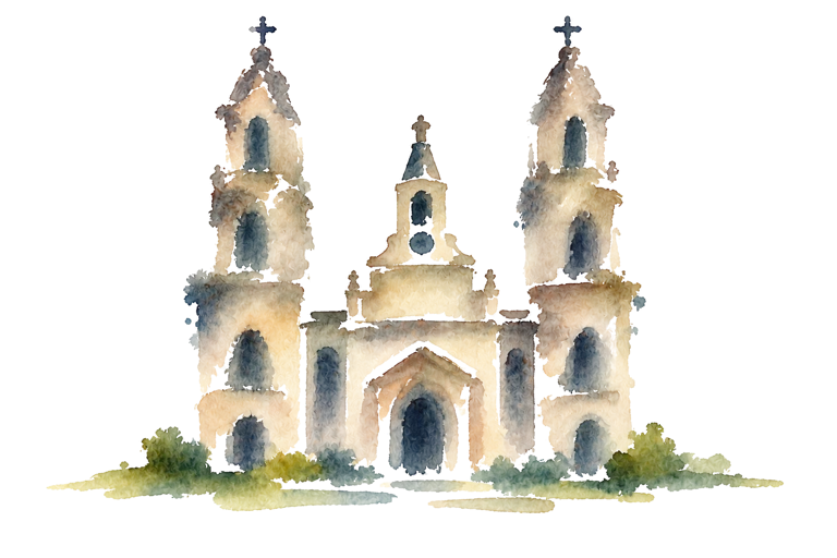 Acuarela: Iglesia de Santa Felicitas