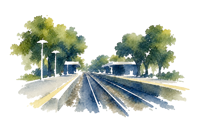Acuarela: Estación Floresta