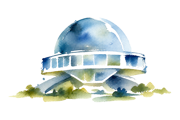 Acuarela: Planetario Galileo Galilei