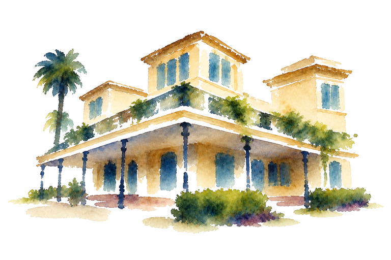 Acuarela: Casona de los Olivera