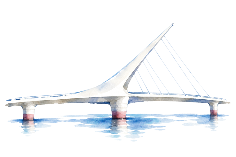 Acuarela: Puente de la Mujer