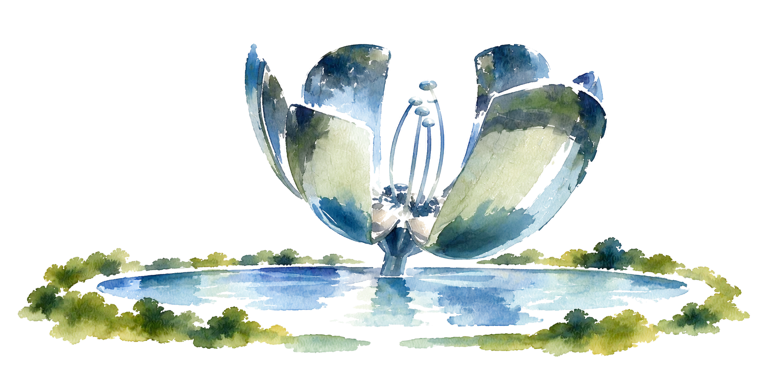 Acuarela: Floralis Genérica
