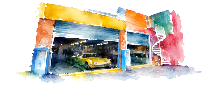 Acuarela: Museo del Automóvil